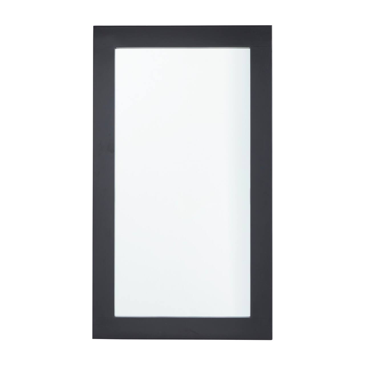 42" Black Rectangle Wood Contemporary Wall Mirror